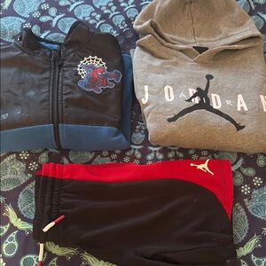 Jordan Gray Hoodie and Black Shorts Set